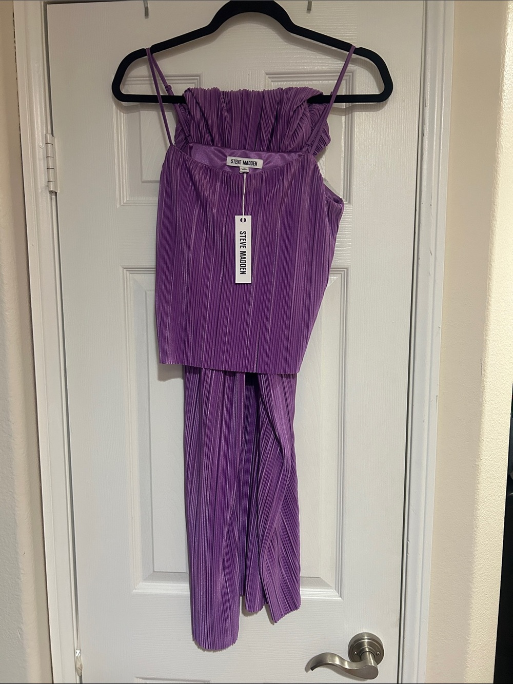 NWT Steve Madden Violet Pleated Two-Piece Set